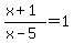 %28x%2B1%29%2F%28x-5%29=1