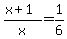 %28x%2B1%29%2Fx+=+1%2F6