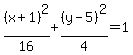 %28x%2B1%29%5E2%2F16%2B%28y-5%29%5E2%2F4=1