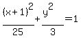 %28x%2B1%29%5E2%2F25%2B%28y%5E2%29%2F3=1