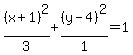 \"%28x%2B1%29%5E2%2F3+%2B+%28y-4%29%5E2%2F1+=+1\"