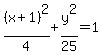 %28x%2B1%29%5E2%2F4%2By%5E2%2F25=1