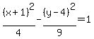 %28x%2B1%29%5E2%2F4-%28y-4%29%5E2%2F9=1