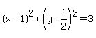 %28x%2B1%29%5E2+%2B+%28y-1%2F2%29%5E2+=+3