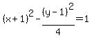 %28x%2B1%29%5E2-+%28y-1%29%5E2%2F4+=+1