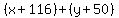 %28x%2B116%29%2B%28y%2B50%29