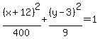 %28x%2B12%29%5E2%2F400%2B%28y-3%29%5E2%2F9=1