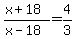 %28x%2B18%29%2F%28x-18%29=4%2F3