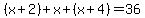 %28x%2B2%29%2Bx%2B%28x%2B4%29=36
