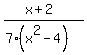 %28x%2B2%29%2F%287%28x%5E2-4%29%29