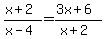 %28x%2B2%29%2F%28x-4%29+=+%283x%2B6%29%2F%28x%2B2%29