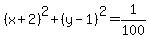 %28x%2B2%29%5E2%2B%28y-1%29%5E2=1%2F100