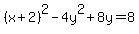 %28x%2B2%29%5E2-4y%5E2%2B8y=8