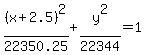 %28x%2B2.5%29%5E2%2F22350.25%2By%5E2%2F22344=1