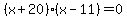 %28x%2B20%29%28x-11%29=0
