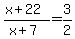 %28x%2B22%29%2F%28x%2B7%29=3%2F2