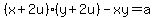 %28x%2B2u%29%28y%2B2u%29-xy=a