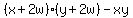 %28x%2B2w%29%28y%2B2w%29-xy