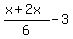 %28x%2B2x%29%2F6+-+3