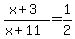 %28x%2B3%29%2F%28x%2B11%29=+1%2F2