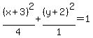%28x%2B3%29%5E2%2F4%2B%28y%2B2%29%5E2%2F1=1