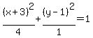 %28x%2B3%29%5E2%2F4%2B%28y-1%29%5E2%2F1=1