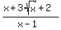 %28x%2B3%2Asqrt%28x%29%2B2%29%2F%28x-1%29