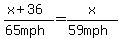 %28x%2B36%29%2F%2865mph%29+=+x%2F%2859mph%29