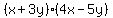 %28x%2B3y%29%284x-5y%29