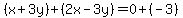 %28x%2B3y%29%2B%282x-3y%29=0%2B%28-3%29