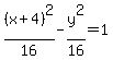 %28x%2B4%29%5E2%2F16+-+y%5E2%2F16=1