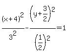 %28x%2B4%29%5E2%2F3%5E2-%28y%2B3%2F2%29%5E2%2F%281%2F2%29%5E2=1