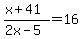 %28x%2B41%29%2F%282x-5%29=16