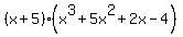 %28x%2B5%29%28x%5E3%2B5x%5E2%2B2x-4%29