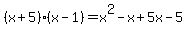 %28x%2B5%29%28x-1%29=x%5E2-x%2B5x-5