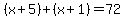 %28x%2B5%29%2B%28x%2B1%29=72