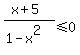 %28x%2B5%29%2F%281-x%5E2%29%3C=0