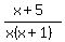 %28x%2B5%29%2F%28x%28x%2B1%29%29
