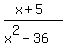 %28x%2B5%29%2F%28x%5E2-36%29