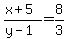 %28x%2B5%29%2F%28y-1%29=8%2F3