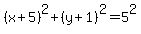 %28x%2B5%29%5E2%2B%28y%2B1%29%5E2=5%5E2