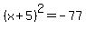 %28x%2B5%29%5E2=-77