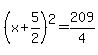%28x%2B5%2F2%29%5E2=209%2F4