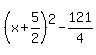 %28x%2B5%2F2%29%5E2-121%2F4