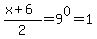 %28x%2B6%29%2F2+=+9%5E0+=+1