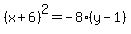 %28x%2B6%29%5E2=+-8%28y-1%29