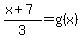 %28x%2B7%29%2F3=g%28x%29