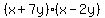%28x%2B7y%29%28x-2y%29