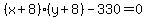 %28x%2B8%29%28y%2B8%29-330=0