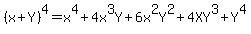 %28x%2BY%29%5E4+=+x%5E4%2B+4x%5E3Y+%2B6x%5E2Y%5E2+%2B+4XY%5E3+%2B+Y%5E4
